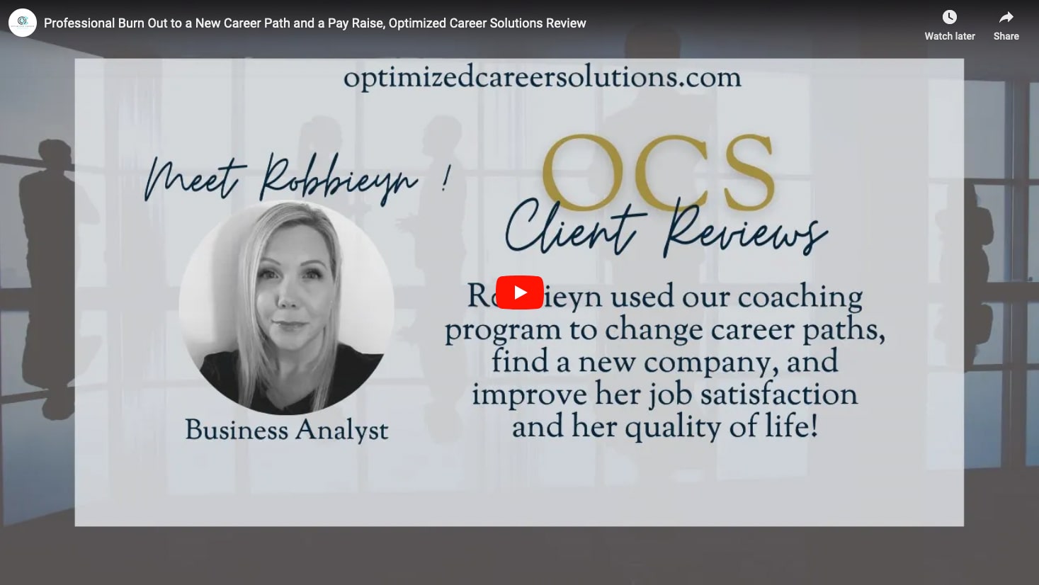 Professional Burn Out to a New Career Path and a Pay Raise, Optimized Career Solutions Review